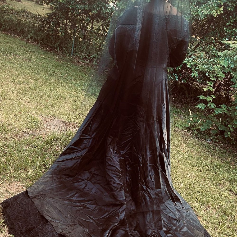 Plus Size Black Wedding Dress by Mulan Bridal Sz 3